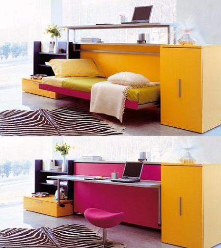cama abatible, convertible en escritorio, de la firma Clei