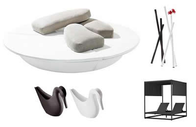 muebles de exterior en blanco y negro