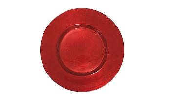 bajo plato rojo