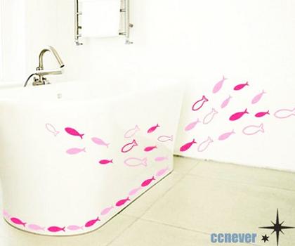 Vinilos para el cuarto del baño: en la bañera pececitos_etsy.jpg